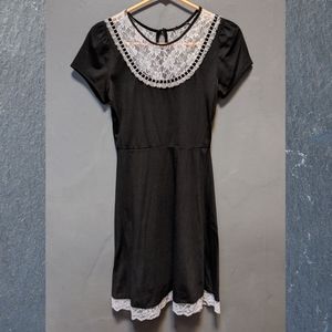 Hot Topic Black & Ivory Lace Dress